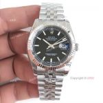 AR Factory V2 Rolex Datejust 36 Black Face Noctilucent Marker Watch SWISS 3135 MOVEMENT